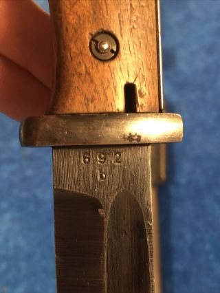 Rare WW2 German Matching K98 Bayonet w Scabbard & Frog - 43 fnj 967 6