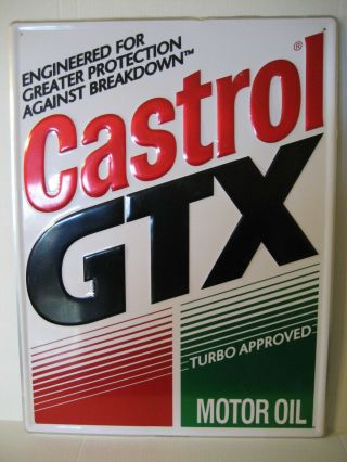 Castrol Gtx Vintage Shop Sign,  Large 24 X 18 Made In Usa,  Near