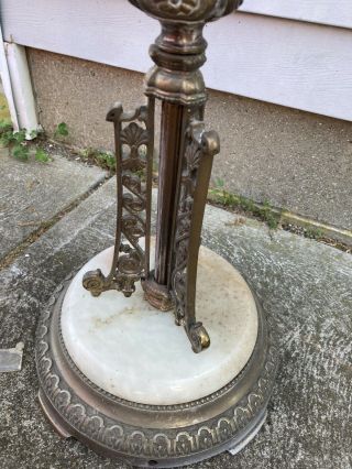Vintage Art Deco Cast Iron Base Floor Lamp Marble Base Parts/repair