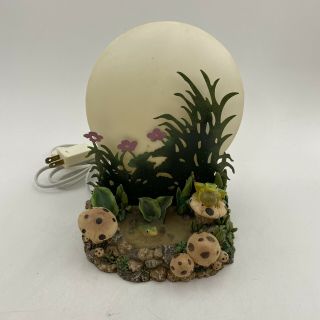Vintage Frog Pond Mushroom Night Light Table Top Green Plug In Cord With Switch