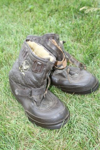 Wwii,  Ww2 Us Army Air Corps Type A - 6 Leather Flying Boots,  Converse