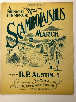 1900 Black Theme Sheet Music,  Scambolaishus March Black Soldier Caricature