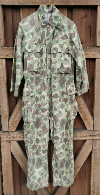 Ww2 Wwii Usmc Us Army Frogskin Duck Hunter Combat Camouflage Coveralls Sz 40r