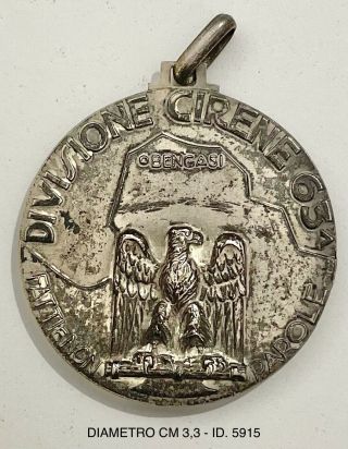 Fascismo Campagne D’africa 63a Divisione Cirene Medaglia In Argento