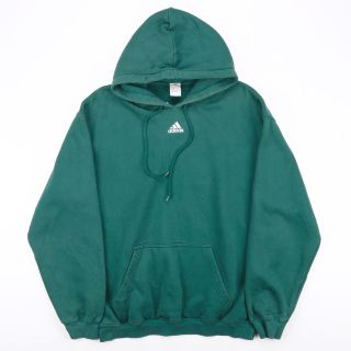 Vintage Adidas Green 00s Pullover Hoodie Mens L
