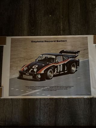 Vintage Porsche 935 Turbo 1979 Interscope Daytona Record Setter Promo Poster