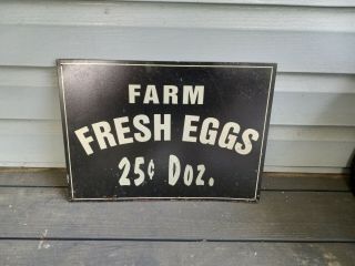 Vintage Farm Fresh Eggs Sign 25c