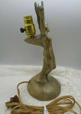 Vintage Art Deco Style Brass Nude Woman Lamp Base 3