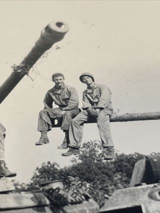 WWII Photo US German Tank Panzer Panther Armor Ko’d Captured Album Picture - AB 4