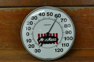 Vintage Moormans Feeds Advertising Thermometer 12” Glass Face