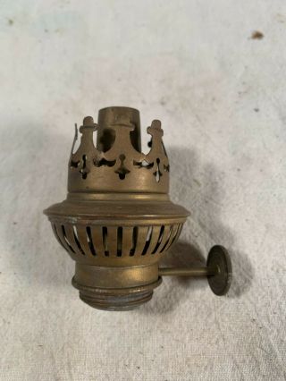 Antique Brenner Brass European Threaded Oil Lamp Burner C1890s