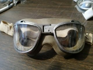 Ww2 Us Navy An 6530 Flight Goggles Clear Lenses - Chas Fischer Spring