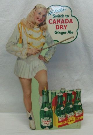 Vintage Canada Dry Ginger Ale Easel - Back Sign Mary Hartline Circus 1949 - 56