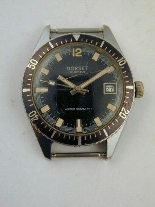 Vintage Dorset Dive Watch Black Dial - 17 Jewel Movement