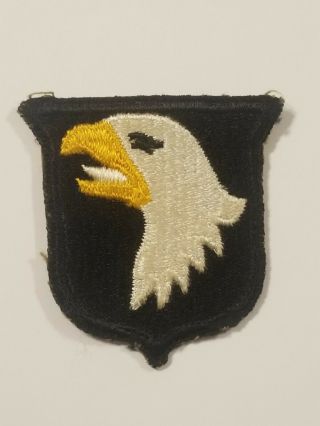 Ww2 101st Airborne Division Green Back White Tongue Patch