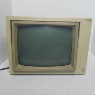 Apple Green Phosphor Monochrome Crt Computer Monitor Ii A2m2010 Vintage 1983