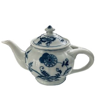Vintage Blue Onion Teapot Blue Danube China Japan Rectangular Mark Tea Pot W Lid