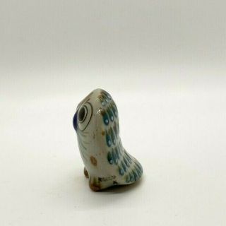 VTG Handcrafted Ceramic Glazed Mini Owl Figurine Signed Erandi Tonala,  Mexico 2