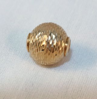 Vintage 14k Gold Pendant Diamond Cut Slide Bead Not Scrap 2 Grams Slc