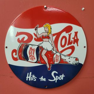 Old Vintage Pepsi Cola Beverage Porcelain Advertising Gas Station Sign Soda