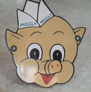 Vintage Porcelain Piggly Wiggly Grocery Store Advertising Sign