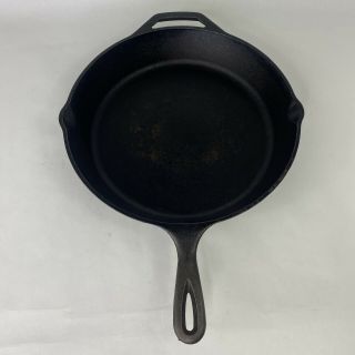 Lodge Vintage Cast Iron Frying Pan With Lid 10sk Two Pour Usa Made Euc