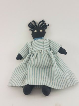 Vintage Black Americana Rag Doll Handmade Folk Art African American Baby Girl