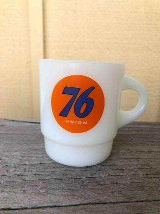 Old Union 76 Gasoline Oil Minute Man Service Fire King Advertising Coffee Mug