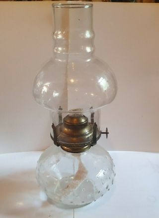 Lamplight Farms Clear Hobnail Glass Oil Lamp With Chimney