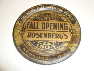 Circa 1904 Rosenberg’s Store Tip Tray,  Kewaunee,  Wisconsin