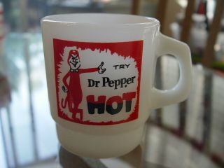 Fire - King Drink Dr Pepper Hot Slogan Milk Glass Advertising Soda Coffee Mug