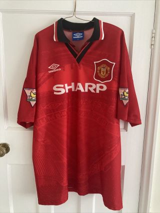 Rare Vintage Manchester United Football Shirt 1994 Umbro Size Xl