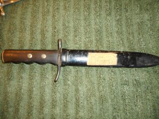 Ww2 Italian Mvsn Fascist Boot/trench Dagger Knife W/scabbard Vintage