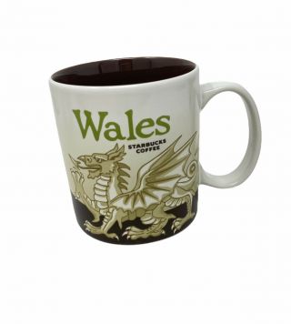 Starbucks 2014 Coffee Mug Wales Cymru Dragon Collector Series 16 Oz Cup