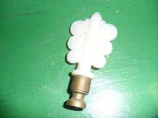Antique Milk Glass And Brass Lamp Topper Vinial 3 1/2 " Overall.  Brass Is 7/8 ".