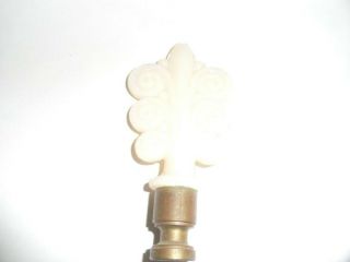 Antique Milk Glass and Brass Lamp Topper Vinial 3 1/2 