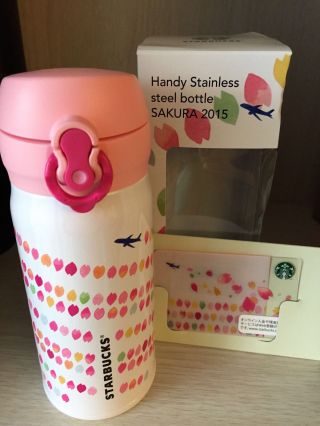 Japan Ana X Starbucks Stainless Steel Bottle And Gift Card Set Sakura 2015
