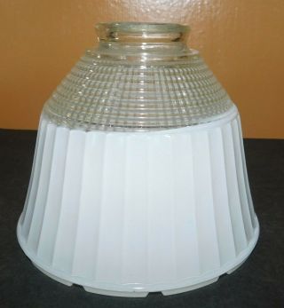 Vintage National Home Lamp Council Waffle Ribbed Glass Textured Shade (955