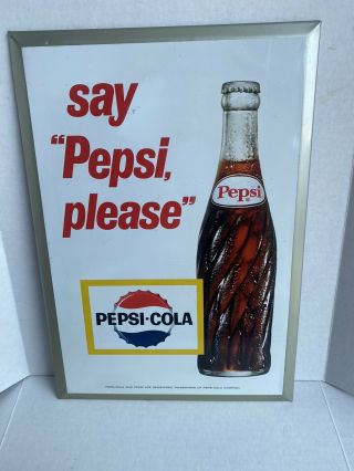 Vintage Pepsi Cola M 239 Tin Metal Advertising / Counter / Wall Sign Nos