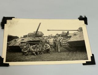 Wwii Photo Us German Tank Panzer Panther Armor Ko’d Captured Album Picture - A