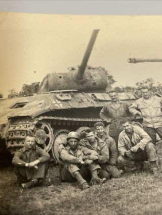 WWII Photo US German Tank Panzer Panther Armor Ko’d Captured Album Picture - A 3