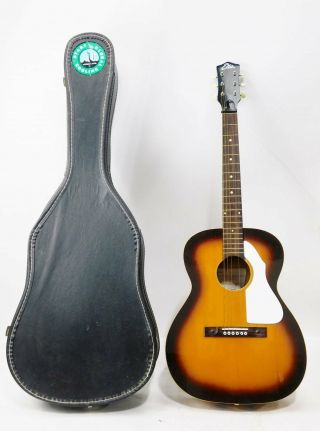 Vntg Eko Ekoette Acoustic Guitar For P&r W/ Case