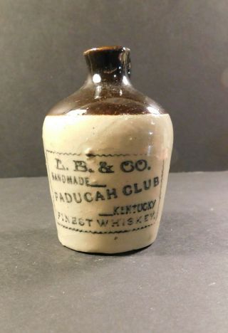 Paduca Club Stoneware Mini Whiskey Jug,  Kentucky,  Pre - Prohibition