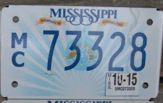 Mississippi Guitar 2015 Motorcycle Cycle License Plate Mc 73328 ^