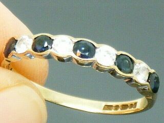 9ct Gold Sapphire Vintage Hallmarked Ring Size M