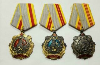 Ussr Soviet Medal Order Of Labor Glory.  Full Set.  The Is 3 Grade