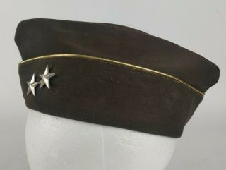 WWII WW2 or Post US Army General Rank Officer Wool Side Cap Garrison Hat 7 1/8 3