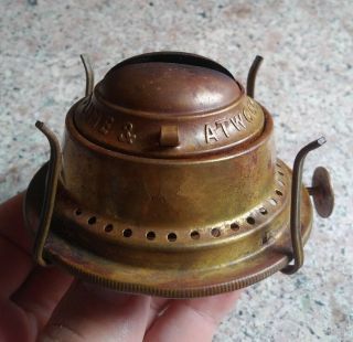 Vintage 19th C.  2 P&a Fireside Oil Kerosene Lamp Burner Look 3 " Fitter Chimney