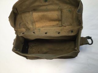 Unknown Pre or Early WWII US Army Combat Medics Bag with Leather Closure Strap 2