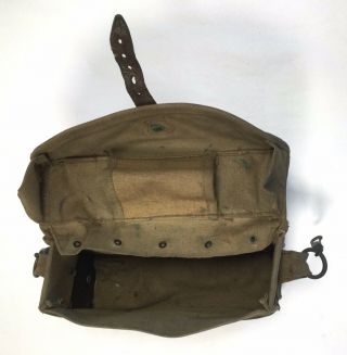 Unknown Pre or Early WWII US Army Combat Medics Bag with Leather Closure Strap 3